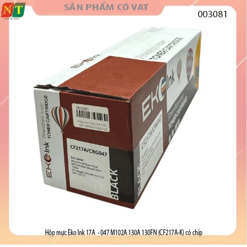 Hộp mực Eko Ink 17A - 047 M102A 130A 130FN (CF217A-K) có chíp hàng chính hiệu - full vat