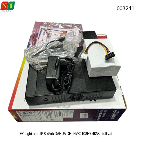 ĐẦU GHI HÌNH IP DAHUA DHI-NVR4108HS-4KS3 – 8 KÊNH – HỖ TRỢ CAMERA ĐẾN 8MP – HÀNG CHÍNH HÃNG – BH 24T