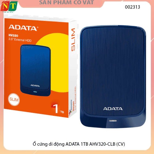 Ổ cứng di động ADATA 1TB AHV320-CLB - Ổ cứng cắm ngoài di động ADATA 1TB AHV320-CLB - Hàng chính hãng - Full vat