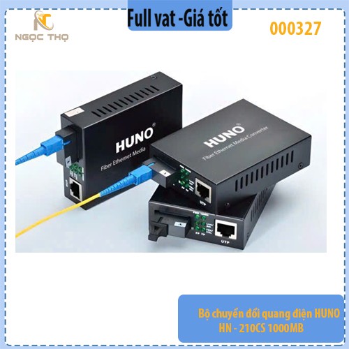 Bộ chuyển đổi quang điện HUNO HN-210CS 1000MB – Converter quang 1Gbps – Chính hãng | Full VAT
