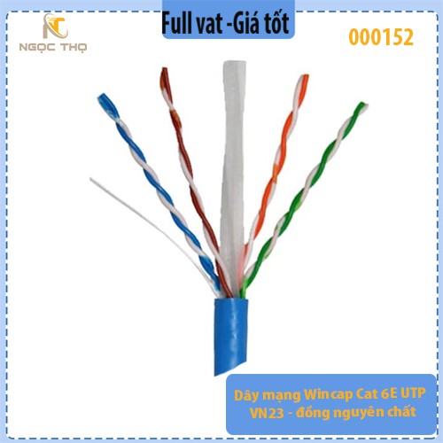 Dây Mạng Wincap Cat 6E UTP VN23 – Đồng Nguyên Chất – 305M – Màu Xanh – Chính Hãng - ( giá tính theo cuộn = 305m