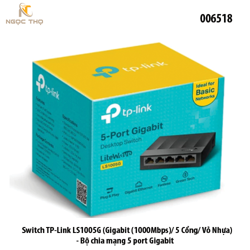 Switch TP-Link LS1005G – Bộ Chia Mạng TPlink 5 Cổng Gigabit 10/100/1000Mbps – Vỏ Nhựa – Nhỏ Gọn, Tiết Kiệm Điện