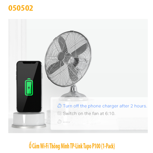 Ổ Cắm Wi‑Fi Thông Minh TP‑Link Tapo P100 (1‑Pack) – Chính hãng, Full VAT