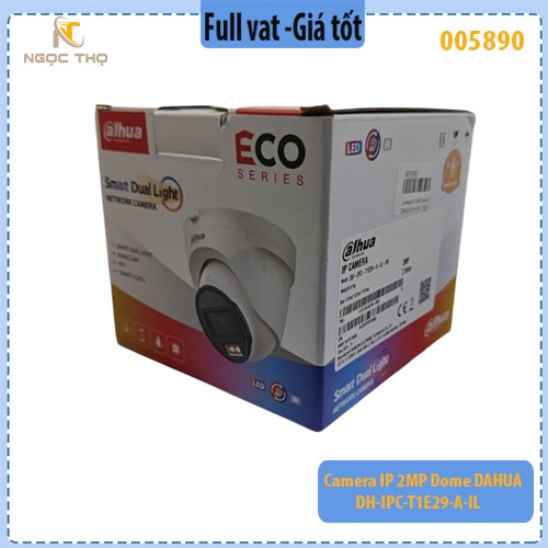 Camera IP Dome Dahua DH-IPC-T1E29-A-IL 2MP – Smart Dual Light – Có Mic – POE – IP67 – Mobile App – Hàng Chính Hãng – Ful