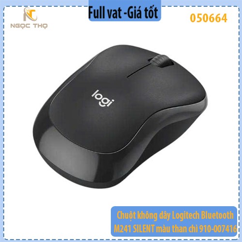 Chuột Không Dây Logitech M241 Silent Bluetooth – Graphite (Than chì) – Siêu êm, giảm 90% tiếng ồn – Hàng chính hãng