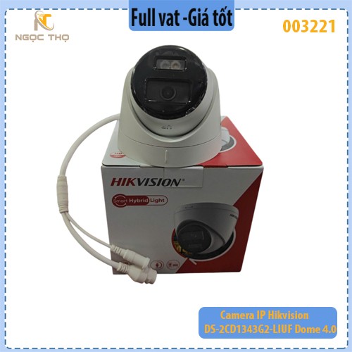 Camera IP Dome 4MP HIKVISION DS-2CD1343G2-LIUF – Hồng ngoại 30m, Tích hợp Mic, IP67, PoE – Chính hãng – Full VAT