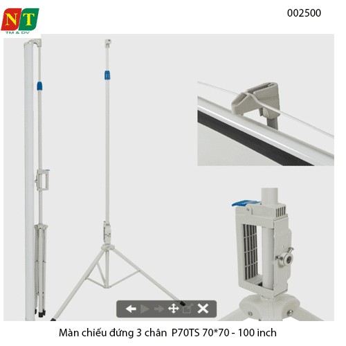 Màn chiếu 3 chân DALITE - P70TS 70×70 (100”) – 178×178cm – Matte White – Sơn tĩnh điện trắng – Chính hãng | Full VAT
