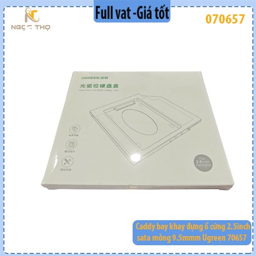 Caddy Bay 2.5 inch SATA 9.5mm Ugreen 70657 – Khay Đựng Ổ Cứng SSD / HDD – Chính Hãng – Full Vat