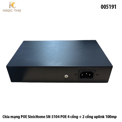 Chia mạng PoE SinicHome SN‑3104POE – 4 PoE 10/100 + 2 uplink 10/100 – Extend 250m – Chính hãng – Full VAT