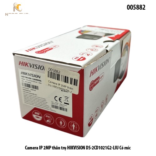 Camera IP HIKVISION DS-2CD1021G2-LIU – 2MP Full HD – thân trụ ngoài trời – có mic – Smart Hybrid Light – H.265+