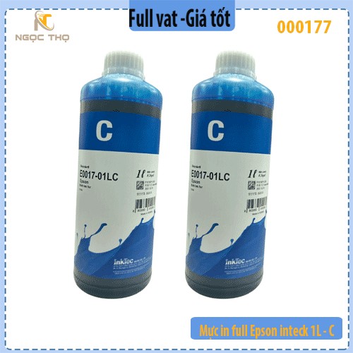 Mực in full InTeck 1L – Màu xanh - C - dùng cho máy in phun Epson - Chính hiệu - Full vat