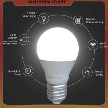 Ezviz LB1-White - Bóng Đèn Thông Minh Kết Nối WiFi Điều Chính Độ Sáng Qua App - Hàng Chính Hãng - full vat