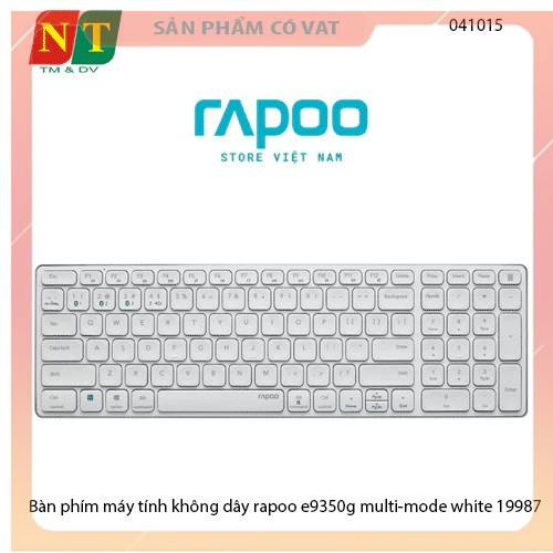 Bàn phím máy tính không dây rapoo e9350g multi-mode white 19987 - hàng chính hãng - full vat