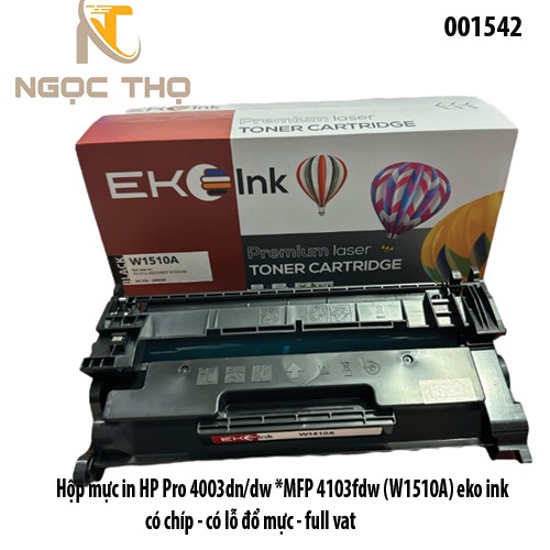 Hộp mực EKO INK W1510A – Có chíp – Hàng chính hiệu - Lắp là in – Full VAT