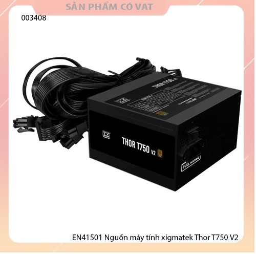 Nguồn máy tính xigmatek Thor T750 V2 750w - XIGMATEK THOR T750 v2 750W (EN41501) - 80PLUS BRONZE, 100% CÁP DẸT ĐEN