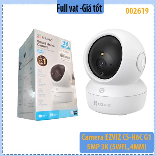 Camera EZVIZ CS-H6C G1 3K (5MP) – Quay quét 360° – Có màu ban đêm – Đàm thoại 2 chiều – Chính hãng – Full VAT