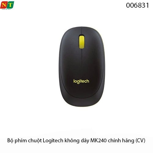 Bộ Phím Chuột Logitech MK240 Không Dây – Đen lục nhạt - Thiết Kế Nhỏ Gọn – Chính Hãng – Full VAT