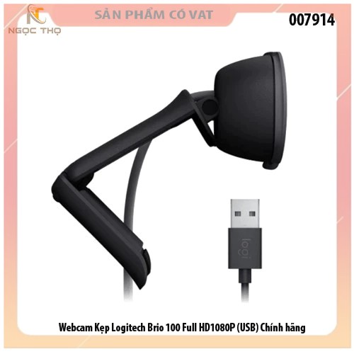 Webcam Kẹp Logitech Brio 100 Full HD1080P - chân usb - Chính hãng - chính hãng