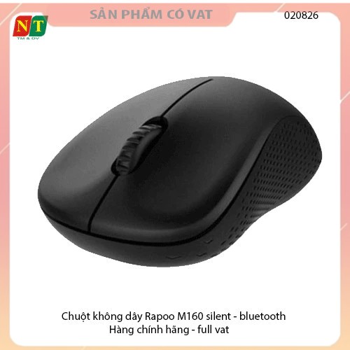 CHUỘT KHÔNG DÂY RAPOO M160 SILENT MULTIMODE ĐEN (KẾT NỐI WIRELESS 2.4GHZ / BLUETOOTH)