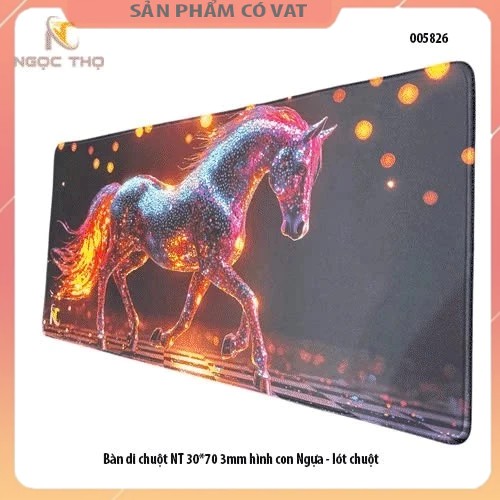 Bàn di chuột NT 30*70 3mm hình con Ngựa - lót chuột