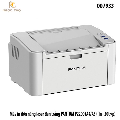 Máy in laser đơn năng đen trắng Pantum P2200 – Máy in laser đen trắng 20ppm, kết nối USB – Chính hãng