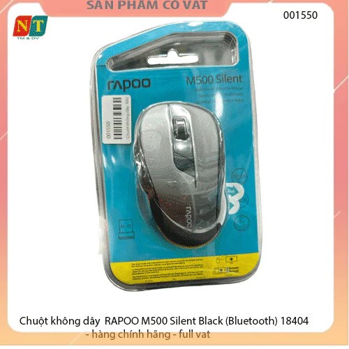 Chuột không dây  RAPOO M500 Silent Black (Bluetooth) 18404 - hàng chính hãng - full vat