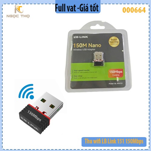 USB Thu WiFi LB-LINK BL-WN151 Nano – Chuẩn N 150Mbps – Chính hiệu – Full VAT
