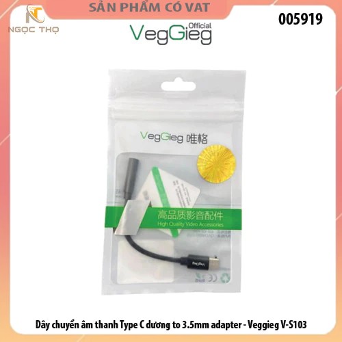 Dây chuyển âm thanh Type C dương to 3.5mm adapter - Veggieg V-S103 - FULL Vat