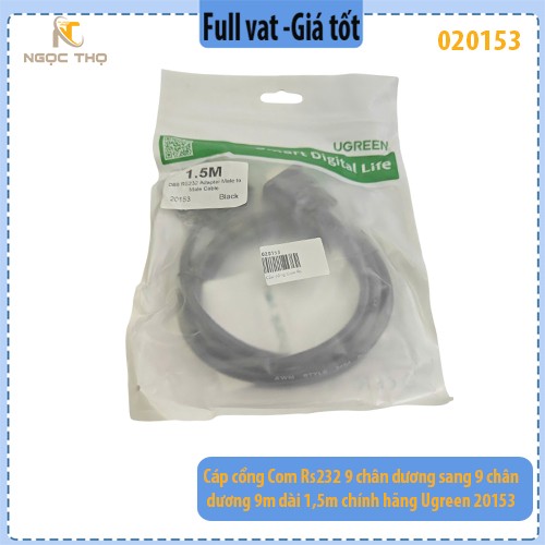 Cáp cổng Com Rs232 9 chân dương sang 9 chân dương (9M/9M) dài 1,5m chính hãng Ugreen 20153 cao cấp - full vat