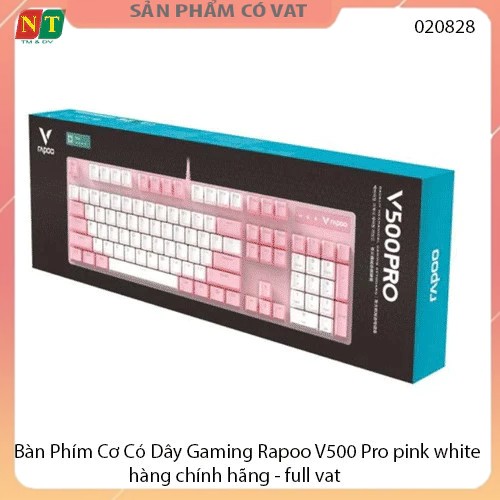 Bàn Phím Cơ Có Dây Gaming Rapoo V500 Pro pink white - hàng chính hãng - full vat