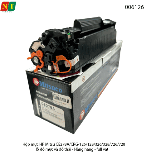 Hộp mực Mitsuco CE278A (78A) – tương thích CRG-126/128/326/328/726/728 –  Có lỗ đổ mực - chính hiệu - full vat