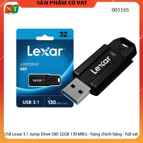 USB Lexar 3.1 Jump Drive S80 32GB 130 MB/s - hàng chính hãng - full vat