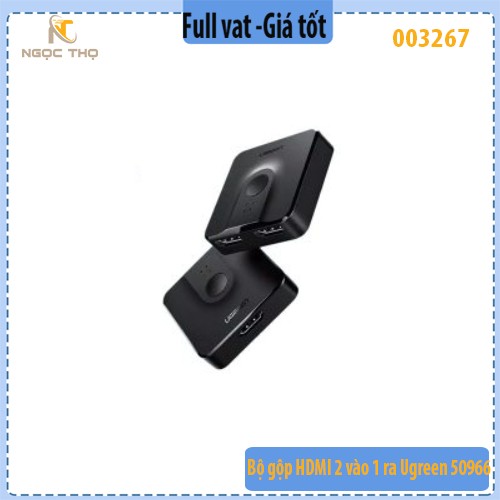 Bộ gộp HDMI 2 vào 1 ra UGREEN 50966 – bộ chuyển mạch HDMI 2×1 hỗ trợ 2 chiều (2 in 1 out / 1 in 2 out) – 4K@30Hz