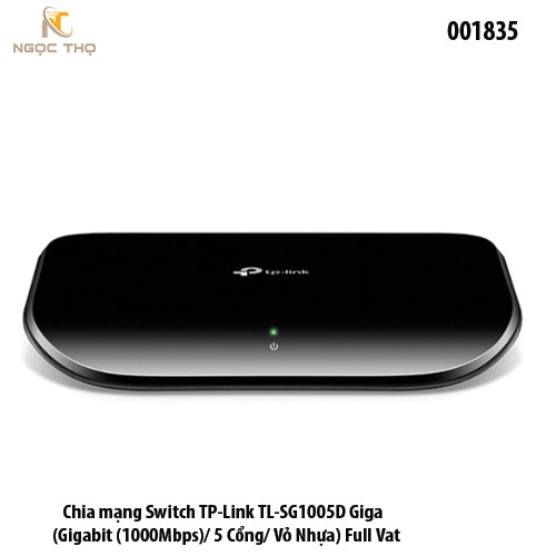 Switch TP-Link SG1005D – Bộ Chia Mạng 5 Cổng Gigabit 10/100/1000Mbps – Vỏ Nhựa – Plug & Play – Chính Hãng – BH 24 Tháng