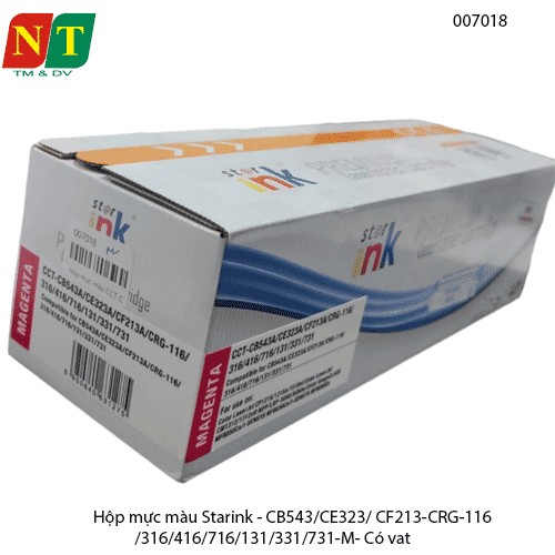 Hộp Mực Màu Starink CB543 / CE323 / CF213 – CRG-116 / 316 / 416 / 716 / 131 / 331 / 731 (Magenta) – Có Lỗ Đổ Mực