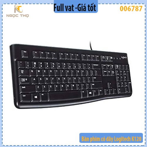 Bàn phím có dây Logitech K120 – USB – Full size – Gõ êm – Chính hãng | Full VAT