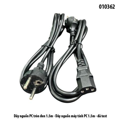 Dây nguồn nồi cơm điện 1.5m - Dây nguồn máy tính PC 1.5m - đã test - full vat ( có màu đen và màu xám)