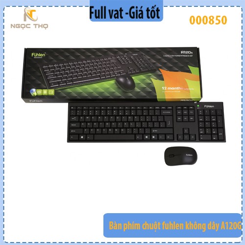 Combo Fuhlen A120G – Bàn phím + Chuột không dây 2.4GHz – Chuột 1000 DPI, phạm vi 10m – Chính hãng – Full VAT