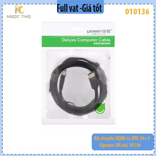 Bộ chuyển HDMI to DVI 24+1 Ugreen 3M mã 10136
