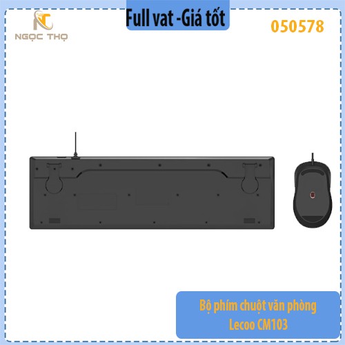 Bộ phím chuột văn phòng Lecoo CM103 – Chính Hãng – Gõ Êm – Chống Nước Nhẹ – Cắm Là Dùng –  Có dây - Full  VAT