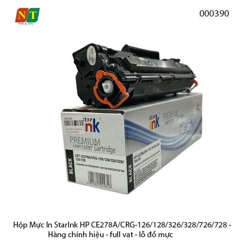 Hộp Mực In dùng HP CE278A / 326 / 328 / 726 / 728 ( Hộp mực 78A ) - Hàng chính hiệu StarInk - Full Vat - Có lỗ đổ mực