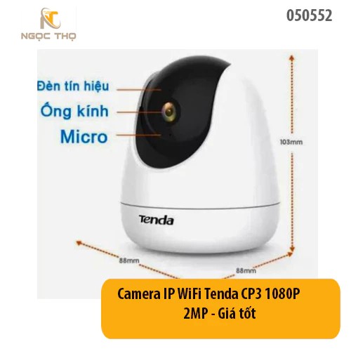 Camera IP WiFi Tenda CP3 1080P 2MP – Đàm Thoại 2 Chiều, Xoay 360°