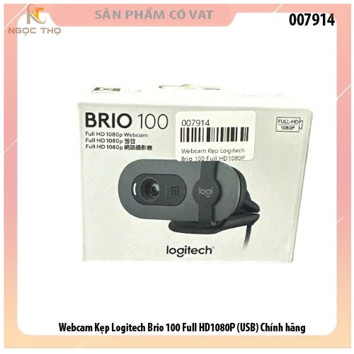 Webcam Kẹp Logitech Brio 100 Full HD1080P - chân usb - Chính hãng - chính hãng