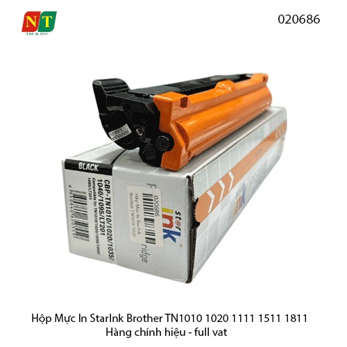 Hộp Mực In StarInk Brother TN1010 / 1020 / 1035 / 1040 / 1095 / LT201 – Chính Hiệu – Có Lỗ Đổ Mực – Full VAT