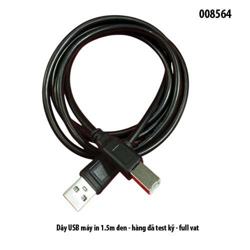 Dây USB máy in 1.5m đen - đã test - Dây kết nối máy tính và máy in - full vat