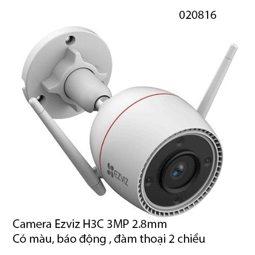 Camera WiFi ngoài trời EZVIZ CS-H3C 3MP – Có màu ban đêm – Báo động – Đàm thoại 2 chiều – Chính hãng – Full VAT