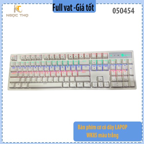 Bàn phím cơ có dây LAPOP WK85 màu trắng - phím cơ fullsize 104 phím– chính hiệu, full VAT