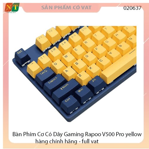 Bàn Phím Cơ Rapoo V500 Pro Yellow Blue - hàng chính hãng - full vat