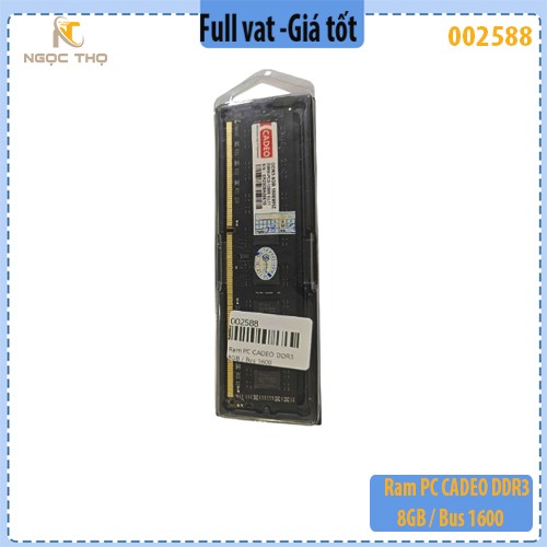RAM PC CADEO DDR3 8GB Bus 1600MHz – Mới 100% – BH 2 năm – Full VAT