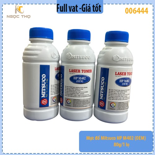 Mực đổ Mitsuco HP M402 (OEM) – Lọ 80g – In đậm, mịn, sạch – Chính hiệu – Full VAT